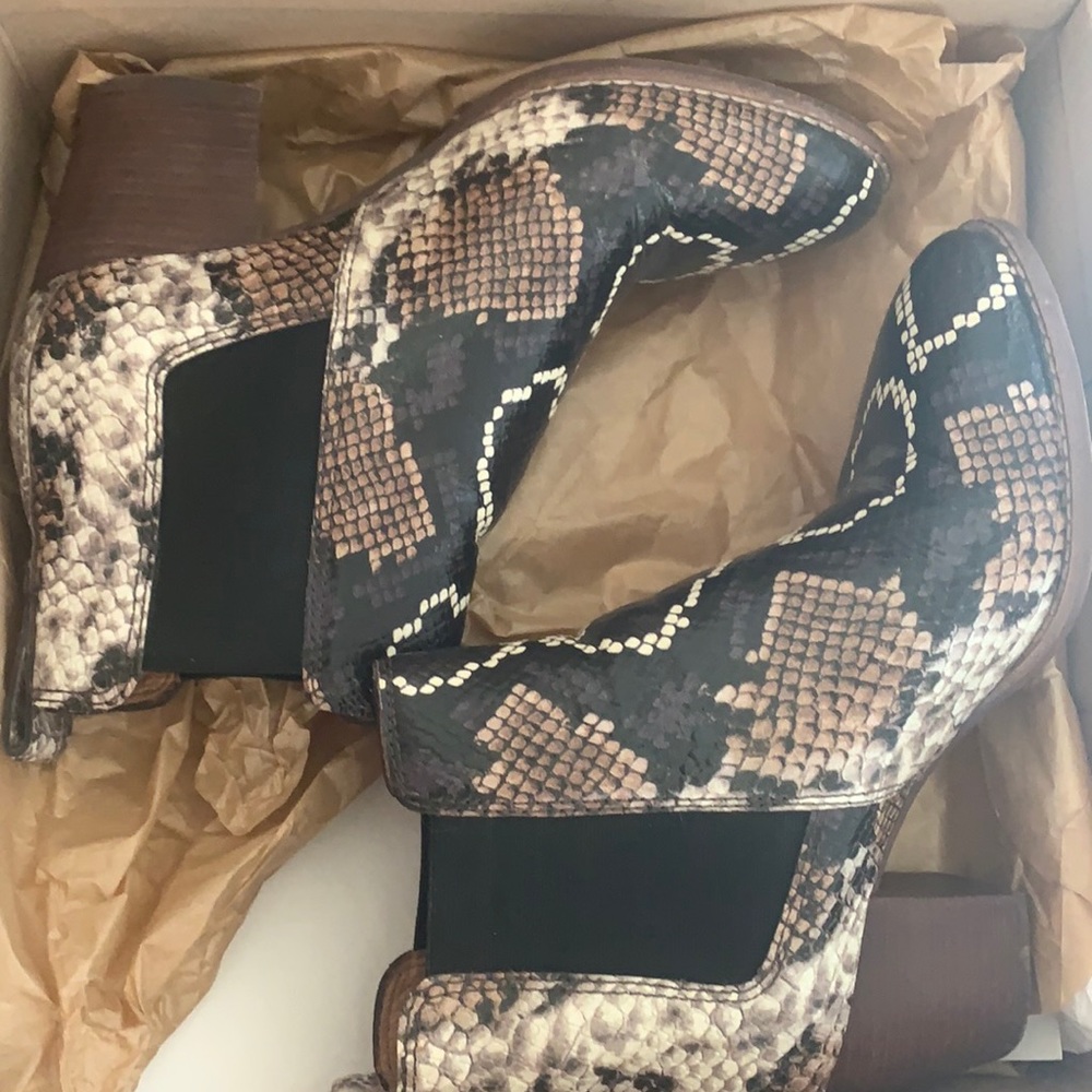 Madewell snake print leather boots